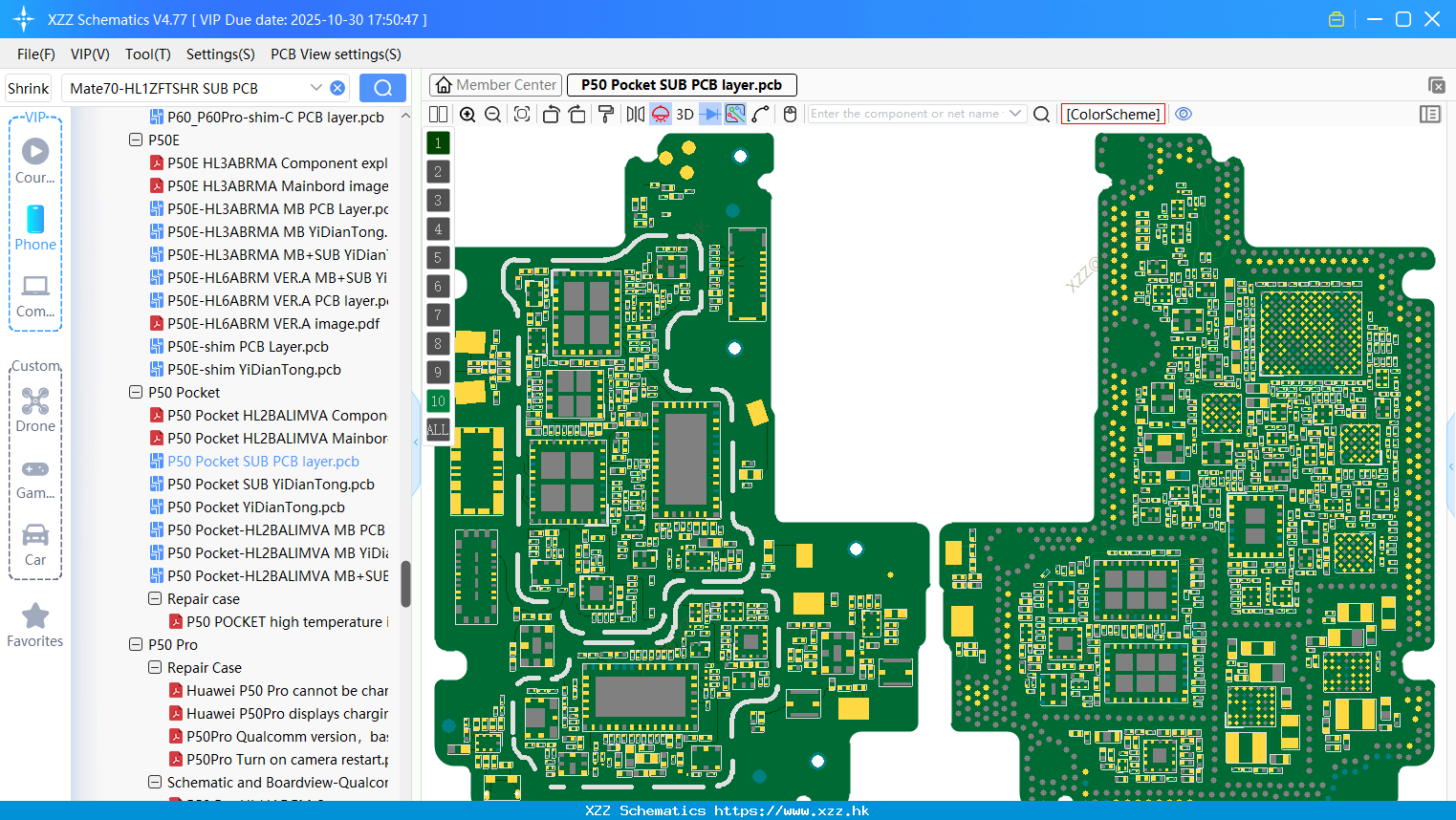 Huawei P50 Pocket SUB PCB Layer